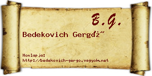 Bedekovich Gergő névjegykártya